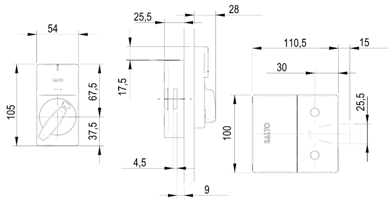 Elektroninė spynelė baldams Salto XS4